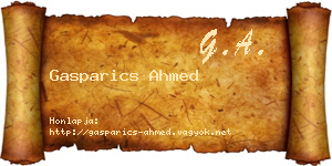 Gasparics Ahmed névjegykártya